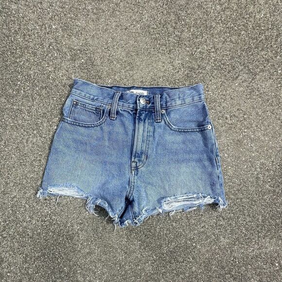 Madewell The Perfect Jean Short Womens 24 (25x2.5) Denim Blue Cut Off Festival - Picture 1 of 9